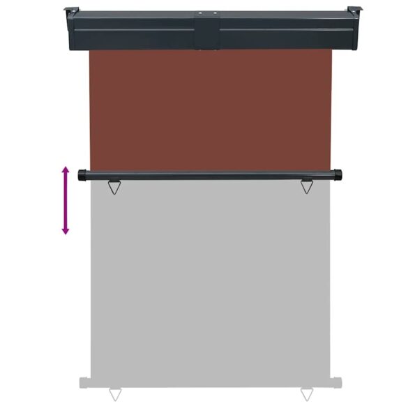 vidaXL Bočná markíza na balkón 125x250 cm, hnedá – Obrázok 5