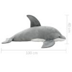 vidaXL Hračka sivý plyšový delfín – Obrázok 5