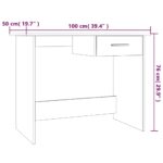 vidaXL Stôl sivý sonoma 100x50x76 cm spracované drevo – Obrázok 7
