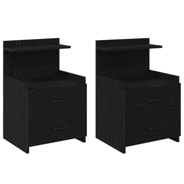 858635_2.jpg vidaXL Nočné stolíky 2 ks s 2 zásuvkami čierne 40x36,5x62 cm – Obrázok 2