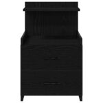 vidaXL Nočné stolíky 2 ks s 2 zásuvkami čierne 40x36,5x62 cm – Obrázok 4