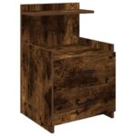 vidaXL Nočný stolík s 2 zásuvkami, dymový dub 40x36,5x62 cm – Obrázok 2