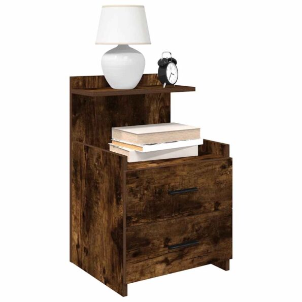 858641_1.jpg vidaXL Nočné stolíky 2 ks s 2 zásuvkami, dymový dub 40x36,5x62 cm – Obrázok 1