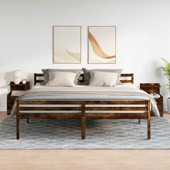 858641_3.jpg vidaXL Nočné stolíky 2 ks s 2 zásuvkami, dymový dub 40x36,5x62 cm – Obrázok 3