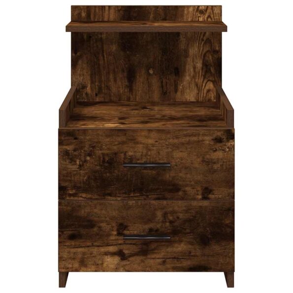 858641_4.jpg vidaXL Nočné stolíky 2 ks s 2 zásuvkami, dymový dub 40x36,5x62 cm – Obrázok 4