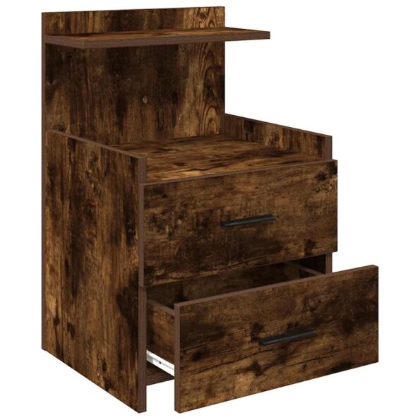 858641_5.jpg vidaXL Nočné stolíky 2 ks s 2 zásuvkami, dymový dub 40x36,5x62 cm – Obrázok 5