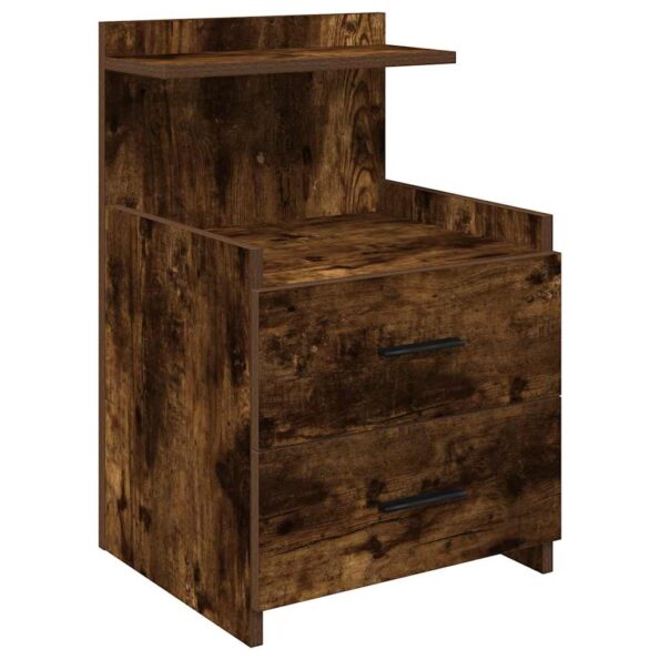 858641_6.jpg vidaXL Nočné stolíky 2 ks s 2 zásuvkami, dymový dub 40x36,5x62 cm – Obrázok 6