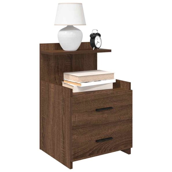858645_1.jpg vidaXL Nočné stolíky 2 ks s 2 zásuvkami hnedý dub 40x36,5x62 cm – Obrázok 1