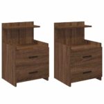 vidaXL Nočné stolíky 2 ks s 2 zásuvkami hnedý dub 40x36,5x62 cm – Obrázok 2