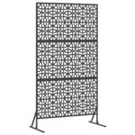 vidaXL kovový plotový panel čierny kov veľký vzor plotový panel – Obrázok 2