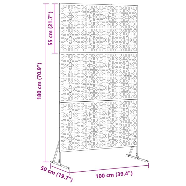 vidaXL Záves na zabezpečenie súkromia Antracit 100 x 50 x 180 cm Oceľ – Obrázok 10