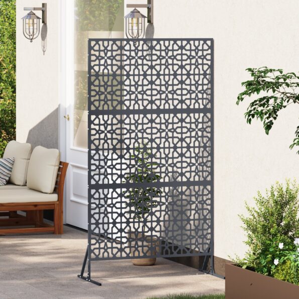 vidaXL Záves na zabezpečenie súkromia Antracit 100 x 50 x 180 cm Oceľ – Obrázok 3