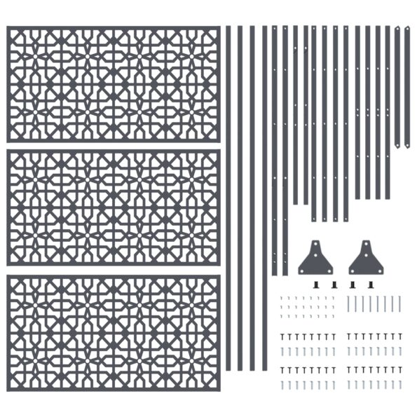 vidaXL Záves na zabezpečenie súkromia Antracit 100 x 50 x 180 cm Oceľ – Obrázok 8