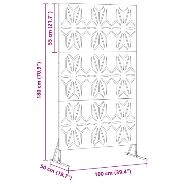 vidaXL Kovový plotový panel Odolná oceľ Veľký Dekoratívne vložky – Obrázok 11