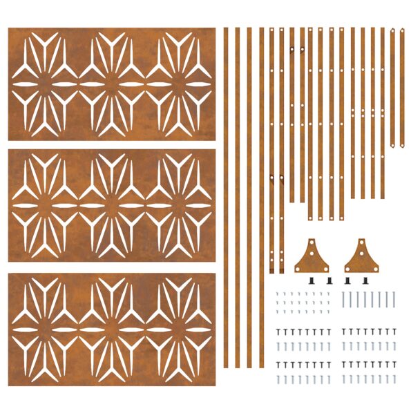 vidaXL Kovový plotový panel Odolná oceľ Veľký Dekoratívne vložky – Obrázok 9