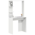 vidaXL Biely počítačový stôl Biela Kompozitné drevo Stredný – Obrázok 3