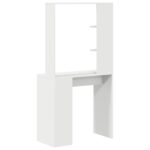 vidaXL Biely počítačový stôl Biela Kompozitné drevo Stredný – Obrázok 6