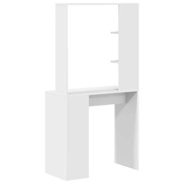 vidaXL Biely počítačový stôl Biela Kompozitné drevo Stredný – Obrázok 6