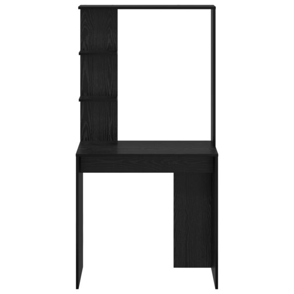 vidaXL Čierny drevený stôl Čierny dub Sólne drevo, MDF Kompaktný – Obrázok 4