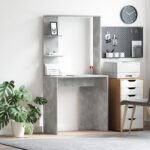 vidaXL Betónovo sivý počítačový stôl Betónovo sivý Kompozitné drevo