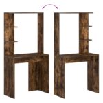 vidaXL Dymený dubový počítačový stôl Dymený dub Inžinierske drevo – Obrázok 8