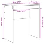 vidaXL Písací stôl Sivá sonoma Drevotriesková doska 70 x 40 x 76 cm – Obrázok 8