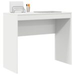 vidaXL Písací stôl Biely Inžinierske drevo Stredný Minimalistický – Obrázok 3