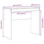 vidaXL Písací stôl Biely Inžinierske drevo Stredný Minimalistický – Obrázok 8