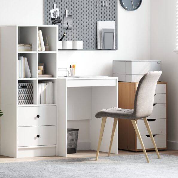 869410_1.jpg vidaXL Písací stôl Biela Inžinierske drevo 60 x 50 x 76 cm Trvácny – Obrázok 1