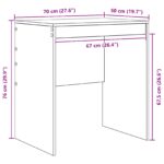 vidaXL Počítačový stôl Sonoma dub Kompozitné drevo 70 x 50 x 76 cm – Obrázok 8