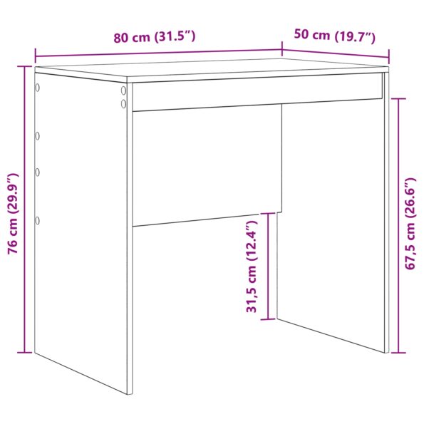 869428_8.jpg vidaXL Stôl Sonoma dub 80x50x76 cm inžinierske drevo – Obrázok 8