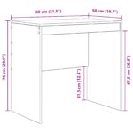 vidaXL Betónovo šedý stôl 80x50x76 cm z inžinierskeho dreva – Obrázok 8