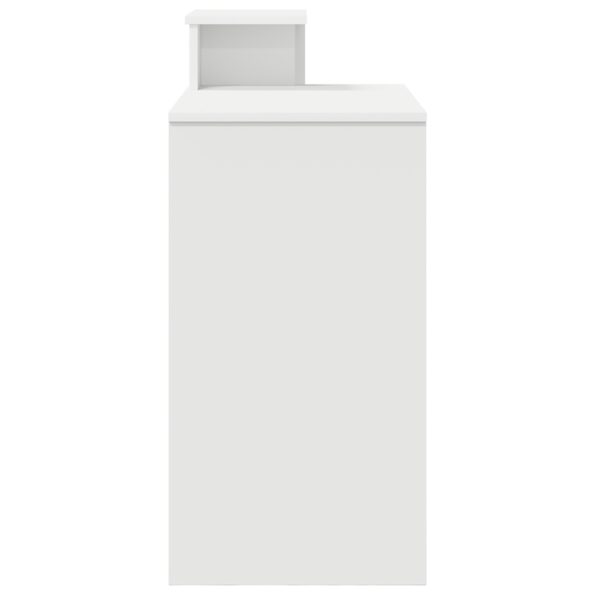 869466_6.jpg vidaXL Moderný biely počítačový stôl Biela Drevotrieska Štandard – Obrázok 6