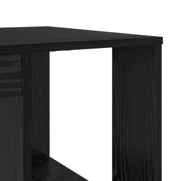 869499_7.jpg vidaXL Čierny dubový počítačový stôl Čierny dub MDF Stredný – Obrázok 7