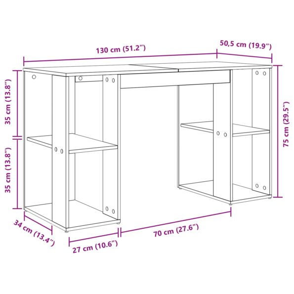 vidaXL Šedý počítačový stôl Betónovo šedý – Obrázok 9