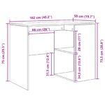 vidaXL Písací stôl Sonoma oak Drevotriesková doska Malý – Obrázok 9