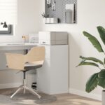 vidaXL biela úložná skrinka Biela MDF Kompaktný Úložný priestor