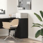 vidaXL čierna dubová skrinka na úložisko čierny dub