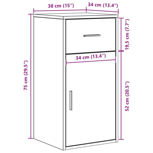 vidaXL čierna dubová skrinka na úložisko čierny dub – Obrázok 12
