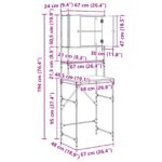 vidaXL Kabinet na práčku Staré drevo 68x48.5x194 cm – Obrázok 12