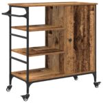 vidaXL Kuchynský vozík Staré drevo 87,5x38,5x84,5 cm – Obrázok 2