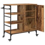 vidaXL Kuchynský vozík Staré drevo 87,5x38,5x84,5 cm – Obrázok 5