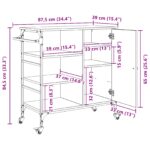 vidaXL Kuchynský vozík Umelecký dub 87.5x38.5x84.5 cm Kompozitné drevo – Obrázok 13