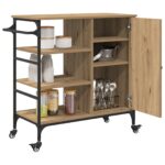 vidaXL Kuchynský vozík Umelecký dub 87.5x38.5x84.5 cm Kompozitné drevo – Obrázok 3