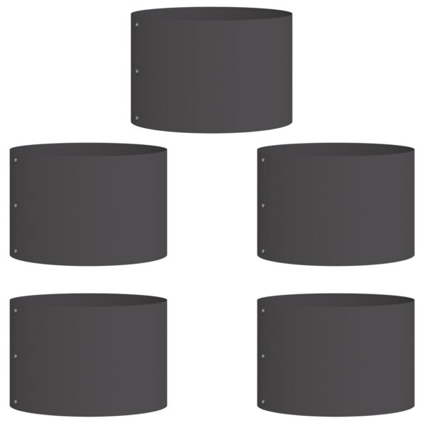 vidaXL Čierne plastové kvetináče Čierne Plast Stredná Odolné – Obrázok 2