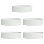 vidaXL Biela kvetináčová sada Biela Kov Veľká Kvetináč Valcová – Obrázok 2