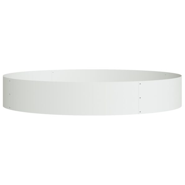 vidaXL Biely kovový kvetináč Biely Kov Veľký Biely kvetináč Okrúhly – Obrázok 2