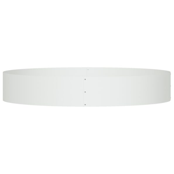 vidaXL Biely kovový kvetináč Biely Kov Veľký Biely kvetináč Okrúhly – Obrázok 5