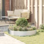 vidaXL strieborný kovový kvetináč Pozinkovaný strieborný Pozinkovaný kov – Obrázok 4