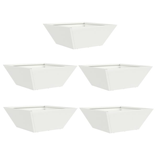 vidaXL Plastová súprava kvetináčov Biela Plast 40 x 40 x 15 cm – Obrázok 2